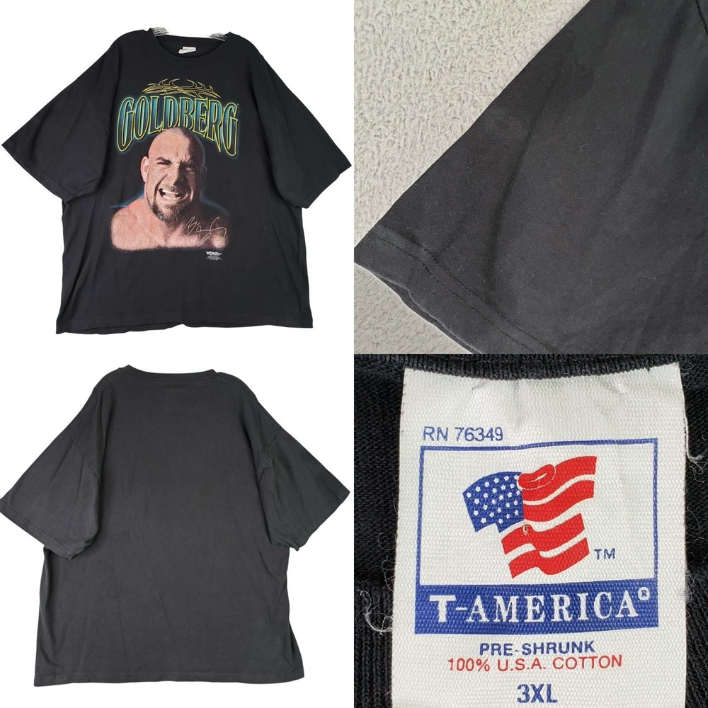 Goldberg Vintage 1998 WCW T Shirt Mens 3XL Black Short Sleeve Wrestling 90s Tee